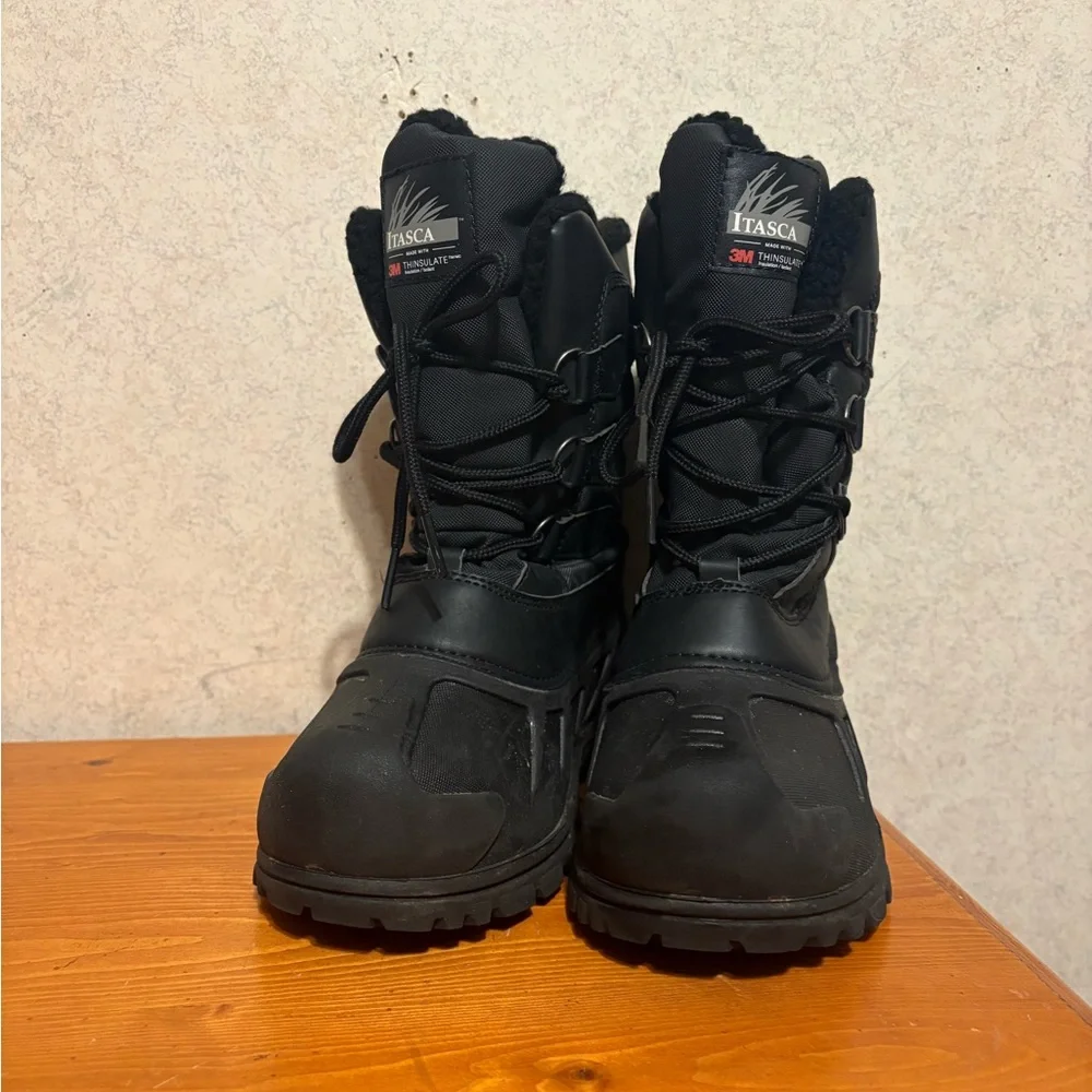 Itasca Black Winter Boots Waterproof Snow Boot with Thinsulate Kids Size 3